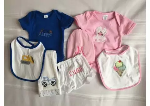 Embroidered baby items